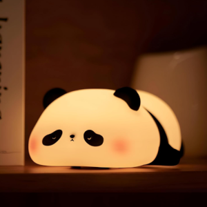 Desidiya® Lying Panda Night Light - Soft Silicone Color-Changing LED Touch Lamp with Timer for Bedroom & Office